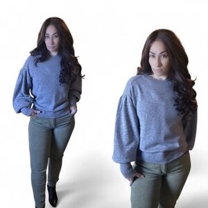Gray Women's Sweater + Olive Green Pants